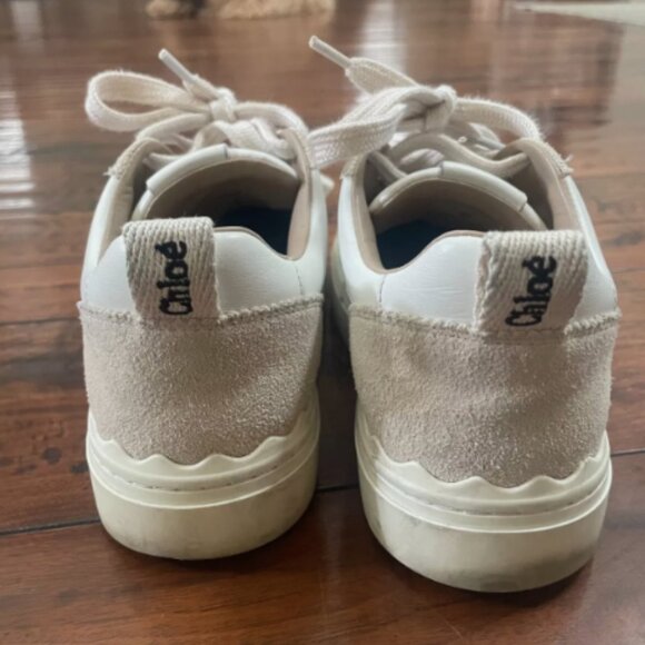 Chloe Lauren Low Top Sneakers Neutral Tones  - Womens 37 - Picture 3 of 4